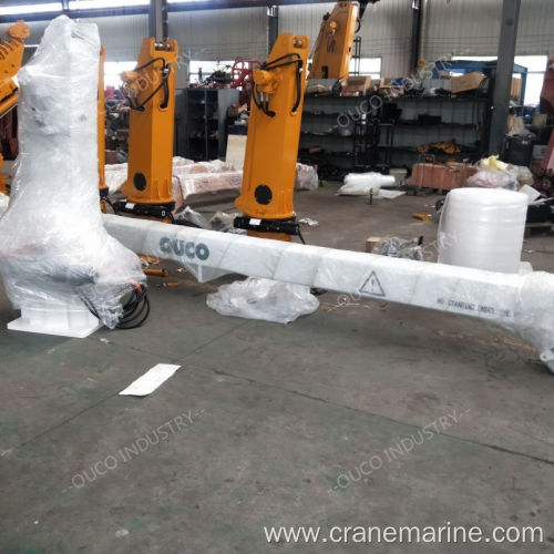 OUCO 1T5M stiff boom marine crane with ABS certification and easy to use